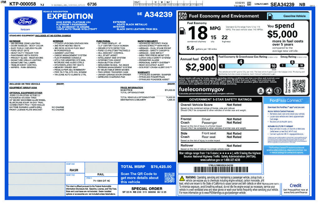 Certified 2025 Ford Expedition Platinum AWD/4WD image 6