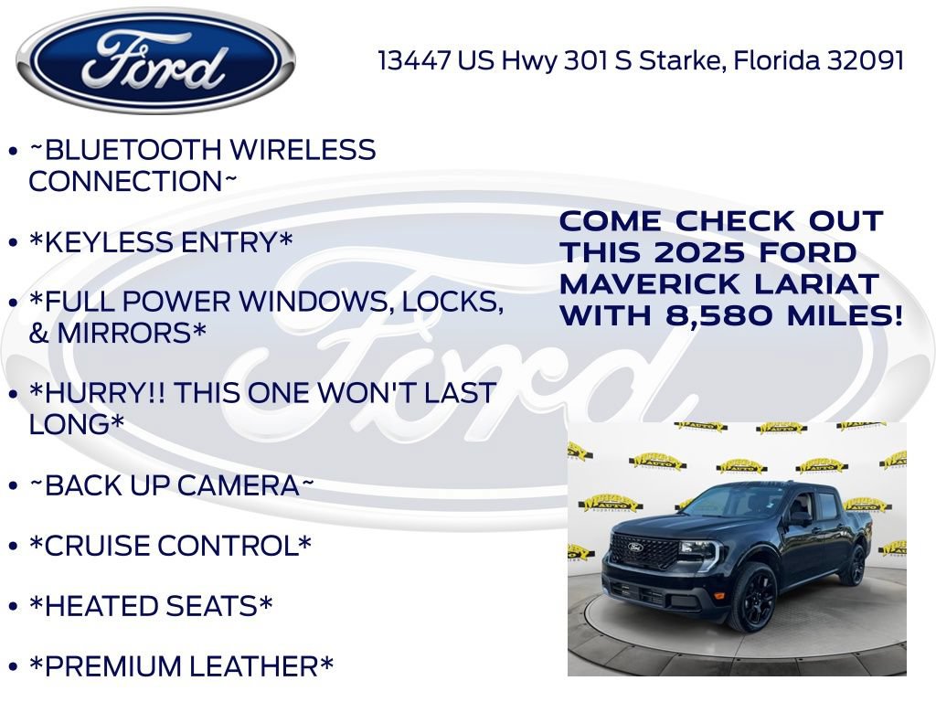 Certified 2025 Ford Maverick Lariat w/ Black Appearance Package AWD/4WD image 12