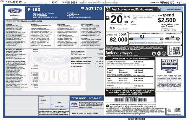 Certified 2021 Ford F150 Platinum w/ Equipment Group 701A High AWD/4WD image 7