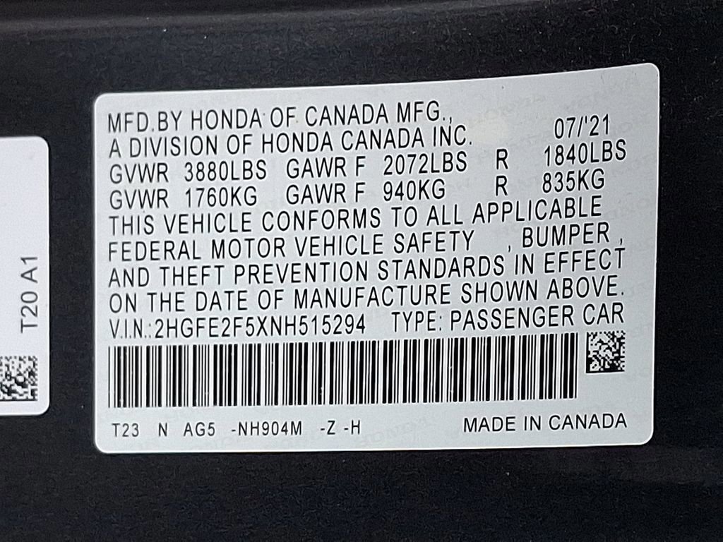 Used 2022 Honda Civic Sport image 27