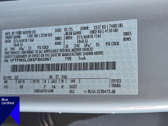 Certified 2025 Ford F150 XLT w/ Equipment Group 302A MID AWD/4WD image 38