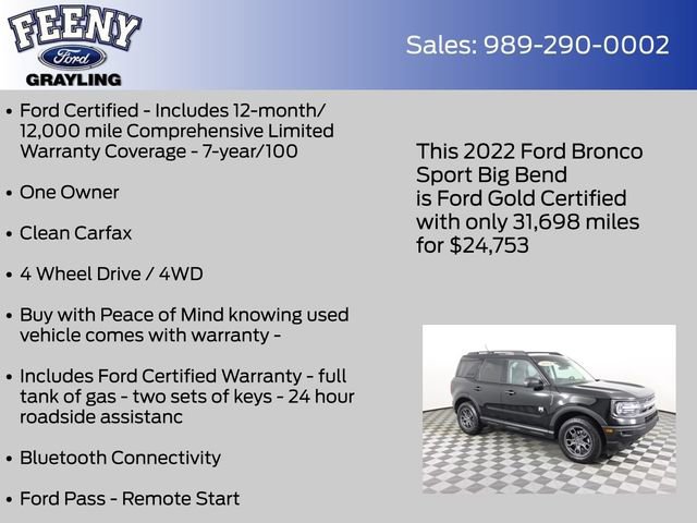 Certified 2022 Ford Bronco Sport Big Bend w/ Convenience Package image 11