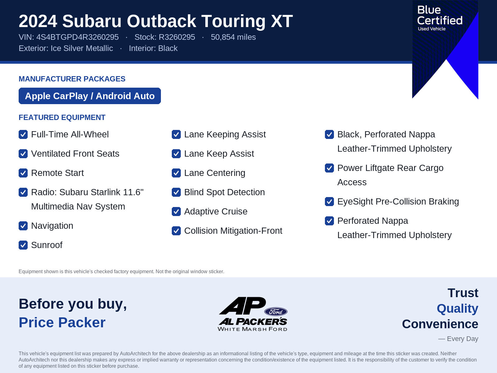 Used 2024 Subaru Outback Touring XT AWD/4WD image 10