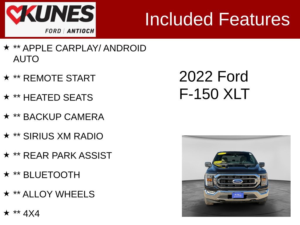 Certified 2022 Ford F150 XLT w/ Equipment Group 302A High AWD/4WD image 3