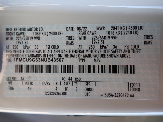 Certified 2022 Ford Escape SE w/ SE Sport Appearance Package image 21