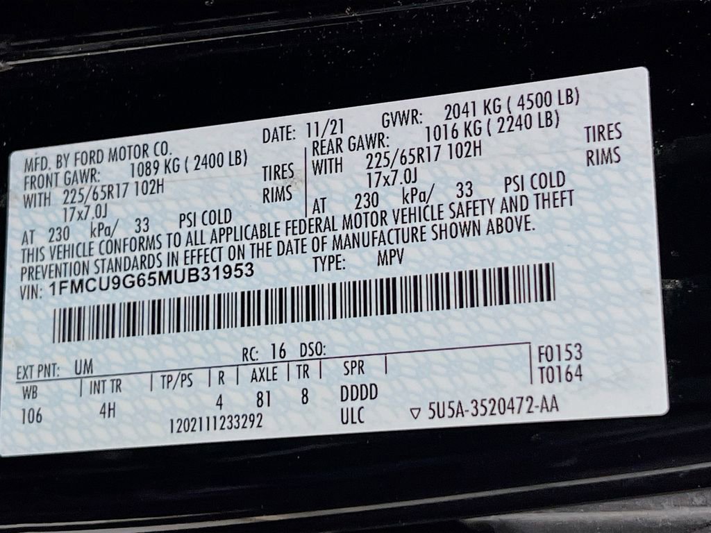 Certified 2021 Ford Escape SE w/ Convenience Package image 34