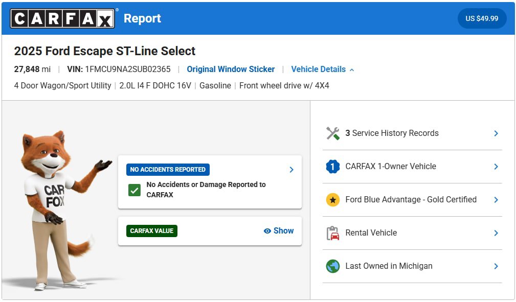 Certified 2025 Ford Escape ST-Line Select AWD/4WD image 3