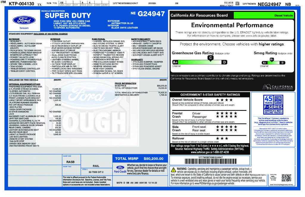 Certified 2022 Ford F250 Lariat w/ Lariat Ultimate Package AWD/4WD image 39