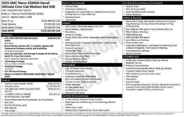 Used 2025 GMC Sierra 2500 Denali Ultimate w/ LPO, GMC Protection Package AWD/4WD image 12