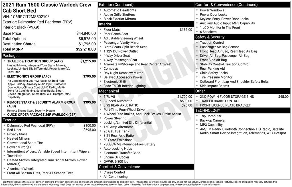 Used 2021 RAM 1500 Warlock w/ Trailer & Traction Group AWD/4WD image 44