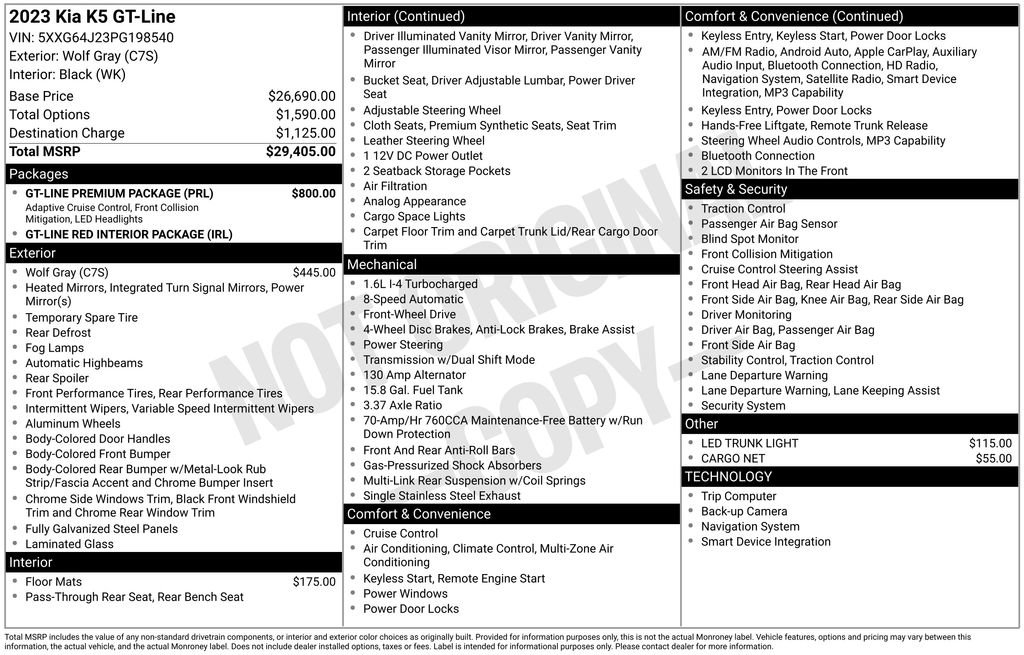 Used 2023 Kia K5 GT-Line w/ GT-Line Premium Package FWD image 41
