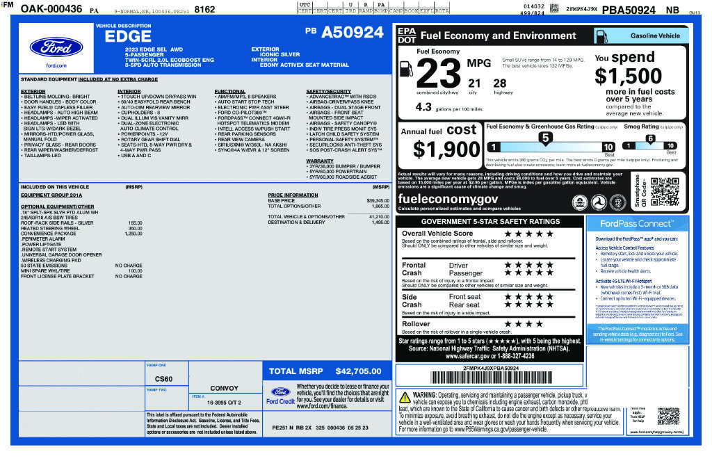 Certified 2023 Ford Edge SEL w/ Convenience Package AWD/4WD image 5