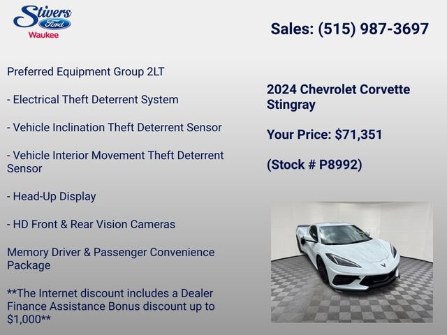 Used 2024 Chevrolet Corvette Stingray Preferred Cpe w/ 2LT RWD image 22