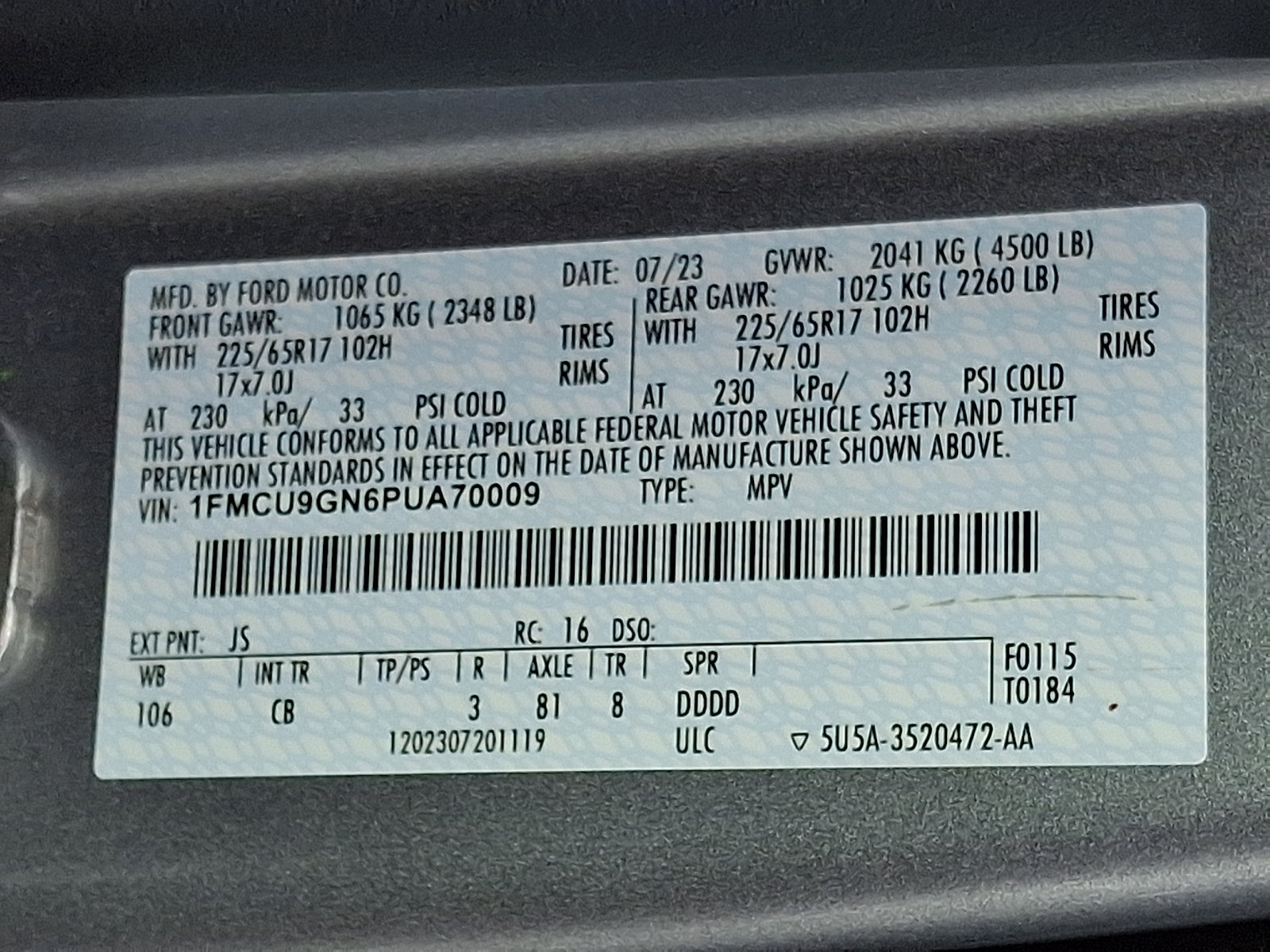 Certified 2023 Ford Escape Active AWD/4WD image 27