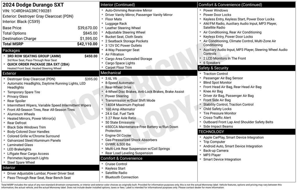 Used 2024 Dodge Durango SXT w/ 3rd Row Seating Group image 24