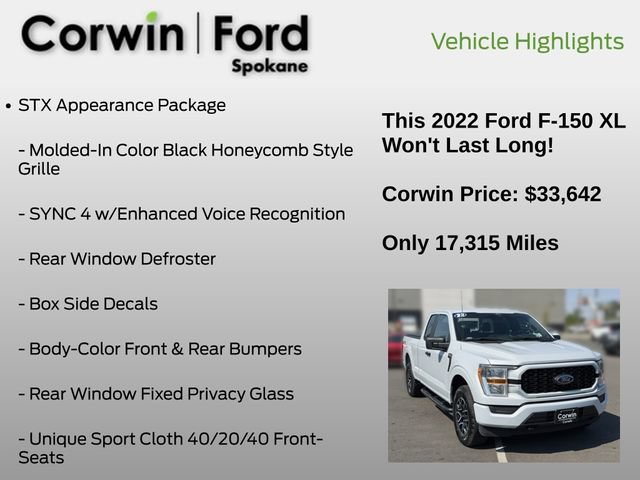 Certified 2022 Ford F150 XL w/ STX Appearance Package AWD/4WD image 7