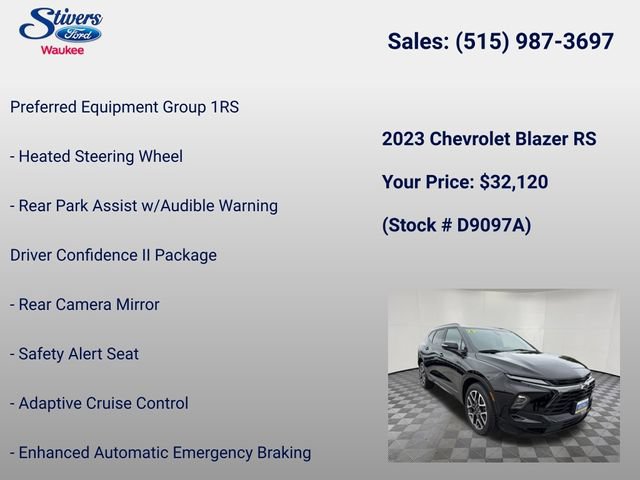 Used 2023 Chevrolet Blazer RS w/ Driver Confidence II Package AWD/4WD image 8