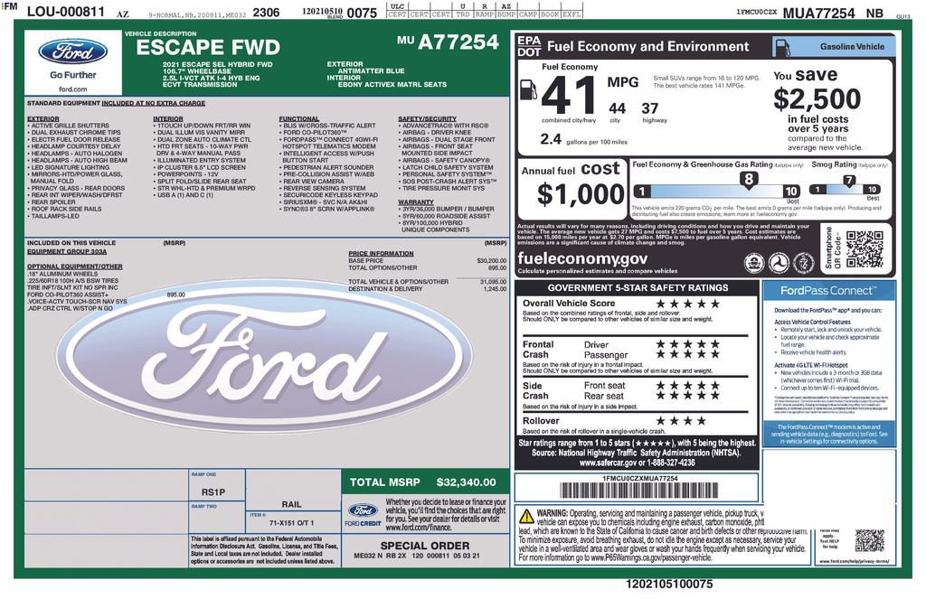 Certified 2021 Ford Escape SEL FWD image 37