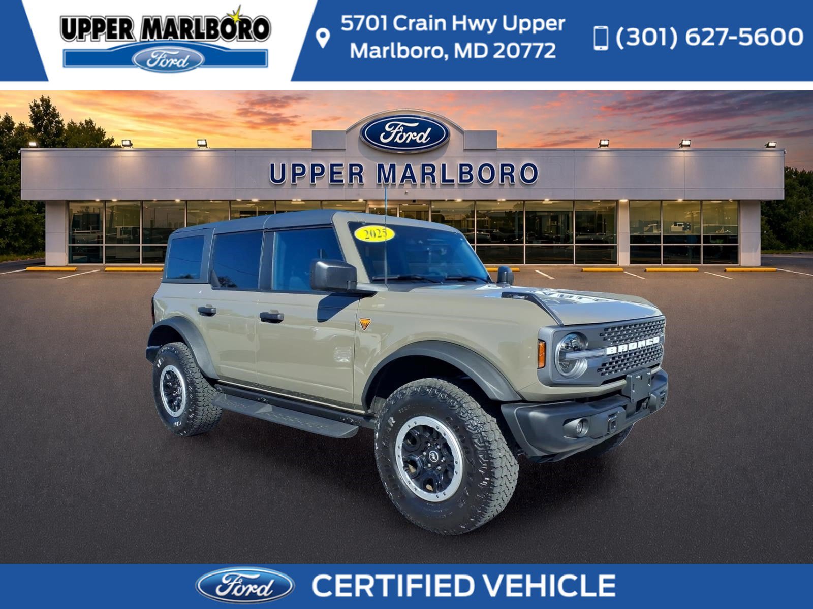 Certified 2025 Ford Bronco Badlands w/ Sasquatch Package AWD/4WD image 1