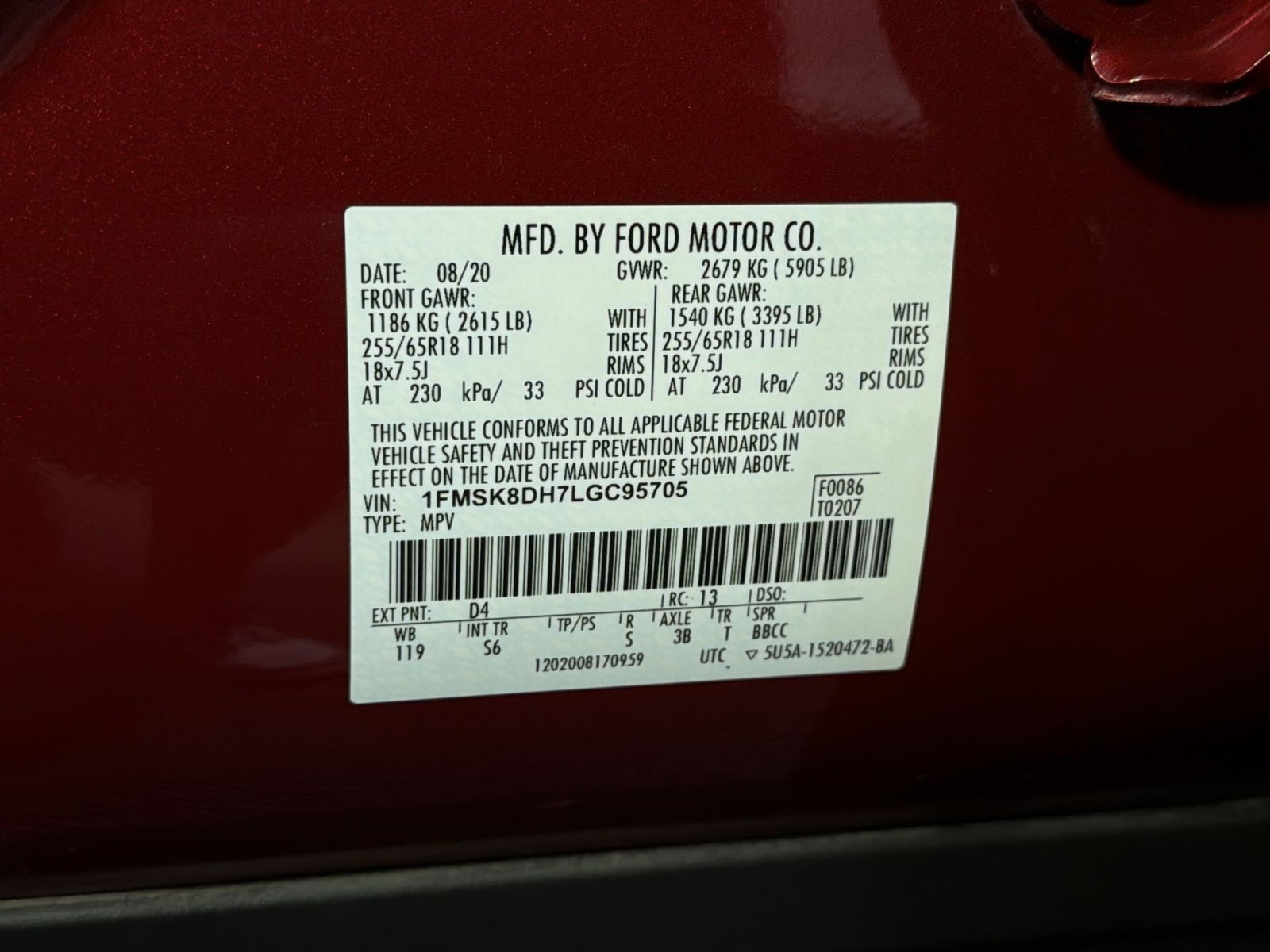 Certified 2020 Ford Explorer XLT w/ Equipment Group 202A AWD/4WD image 42