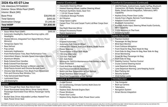 Used 2026 Kia K5 GT-Line image 35