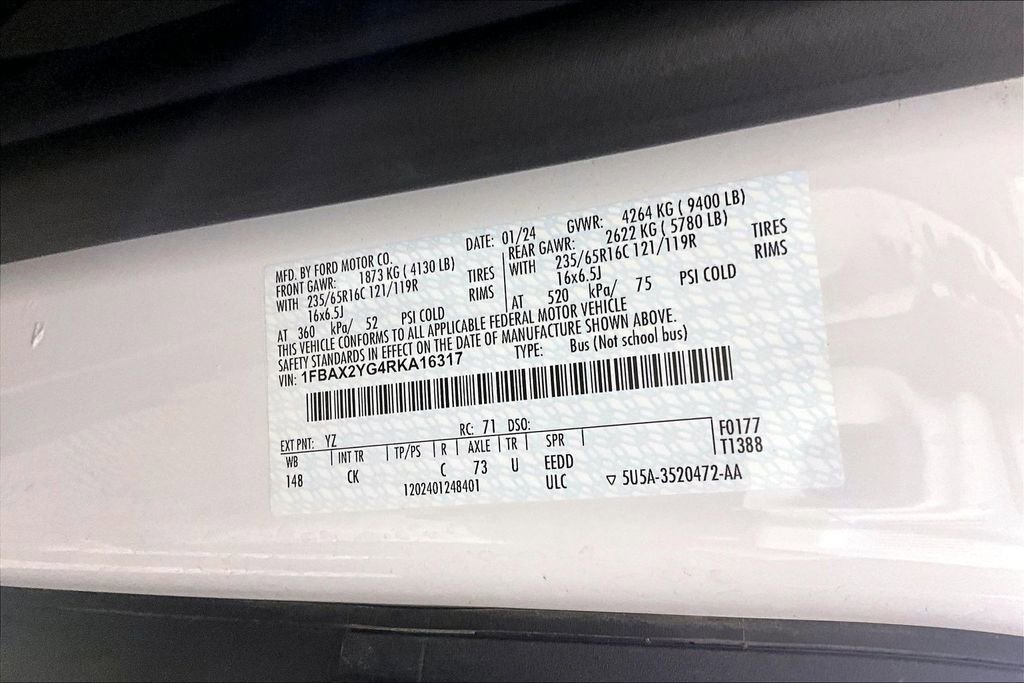 Certified 2024 Ford Transit 350 XLT RWD image 23