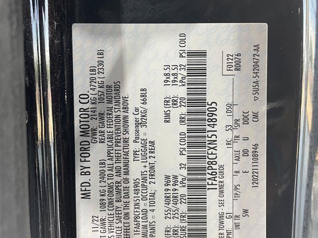 Certified 2022 Ford Mustang GT Premium w/ Equipment Group 401A RWD image 35
