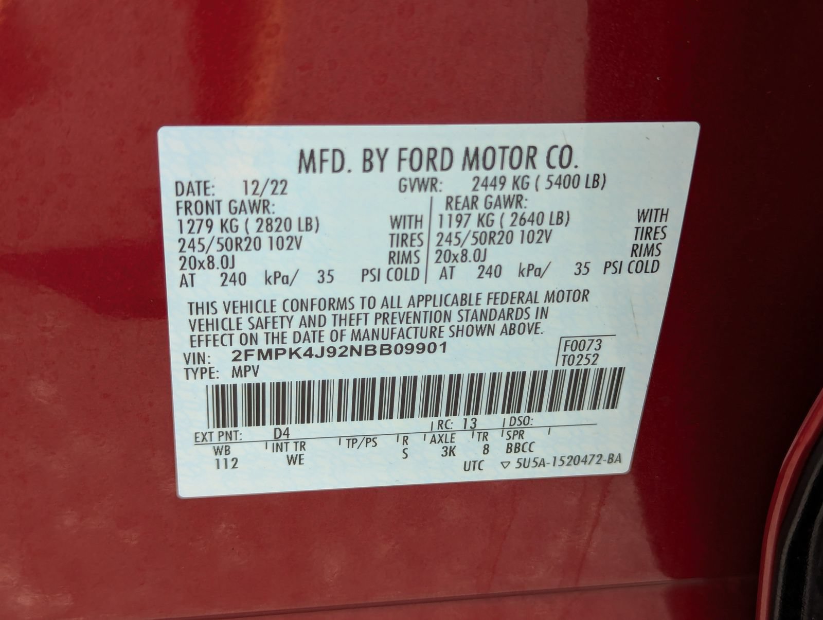 Certified 2022 Ford Edge ST-Line AWD/4WD image 39