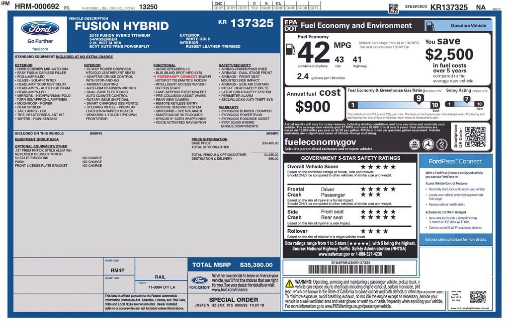Certified 2019 Ford Fusion Titanium FWD image 3