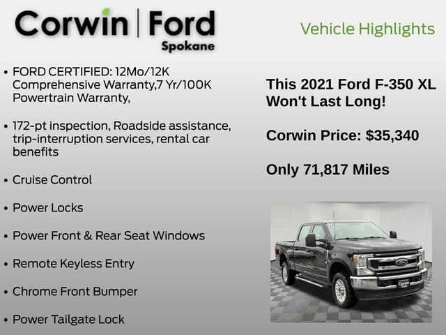 Certified 2021 Ford F350 XL w/ STX Appearance Package AWD/4WD image 19