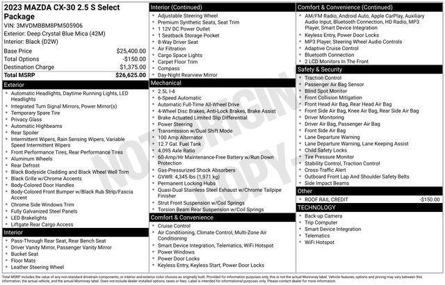 Used 2023 MAZDA CX-30 AWD 2.5 S w/ Select Package image 10