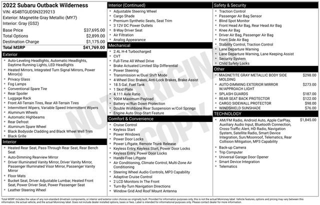 Used 2022 Subaru Outback Wilderness AWD/4WD image 37