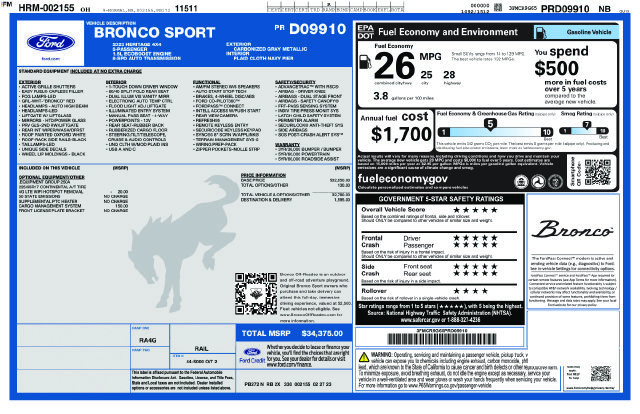 Certified 2023 Ford Bronco Sport Heritage AWD/4WD image 37