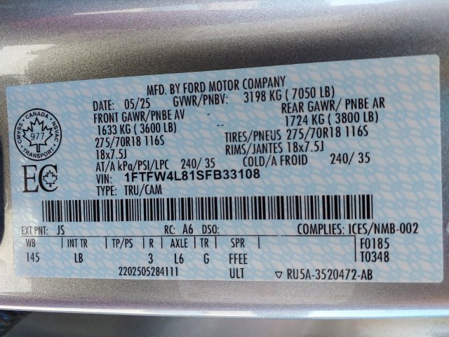 Certified 2025 Ford F150 Tremor w/ Bed Utility Package AWD/4WD image 25