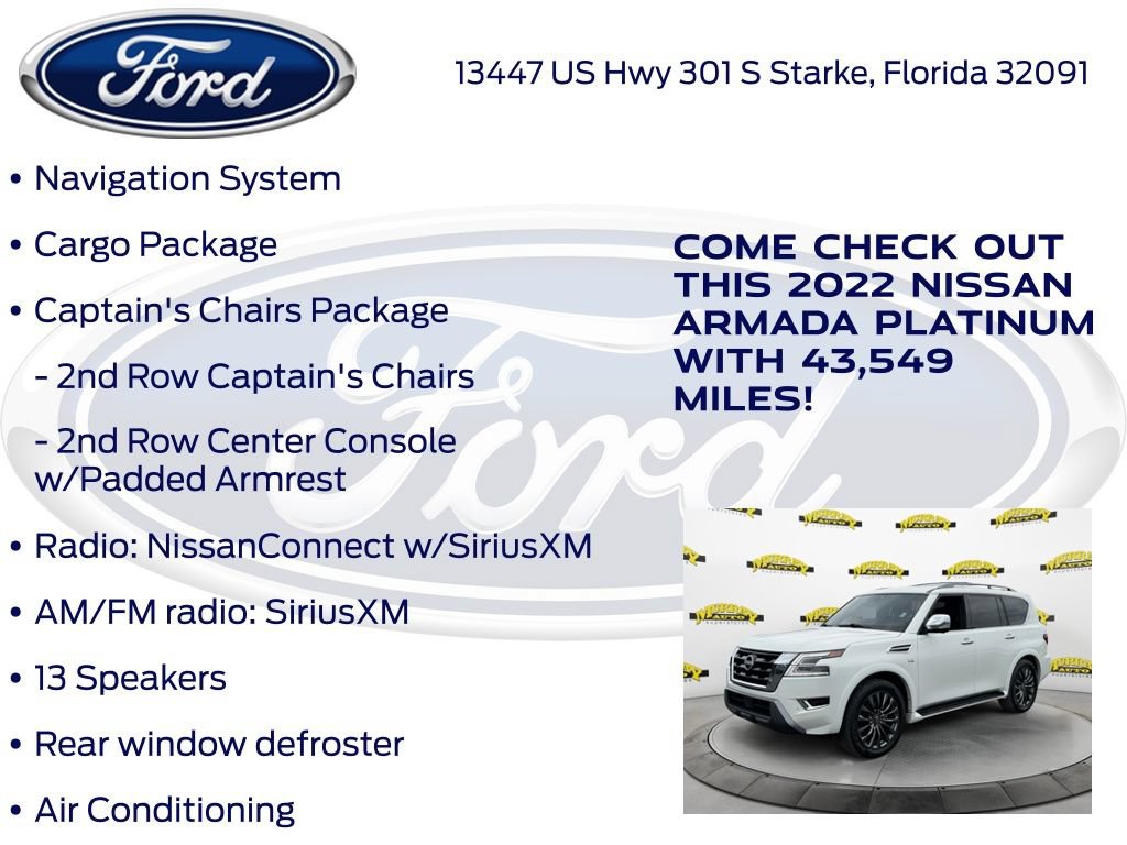 Used 2022 Nissan Armada Platinum w/ Captain's Chairs Package RWD image 20