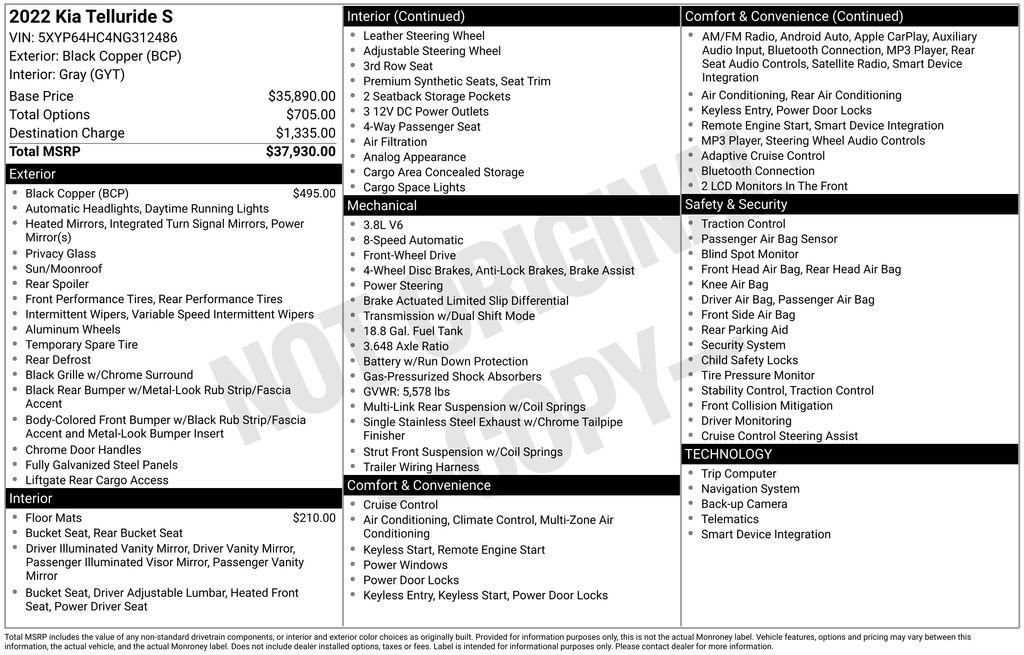 Used 2022 Kia Telluride S image 10