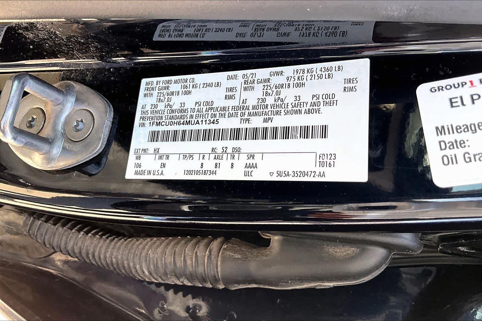 Certified 2021 Ford Escape SEL FWD image 33