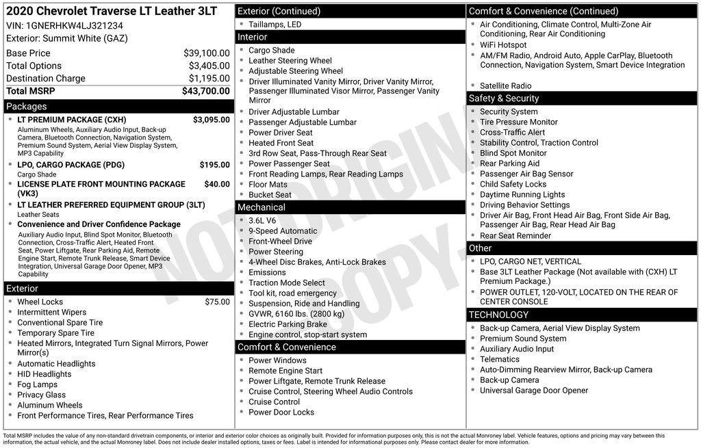 Used 2020 Chevrolet Traverse LT w/ LT Premium Package FWD video 2