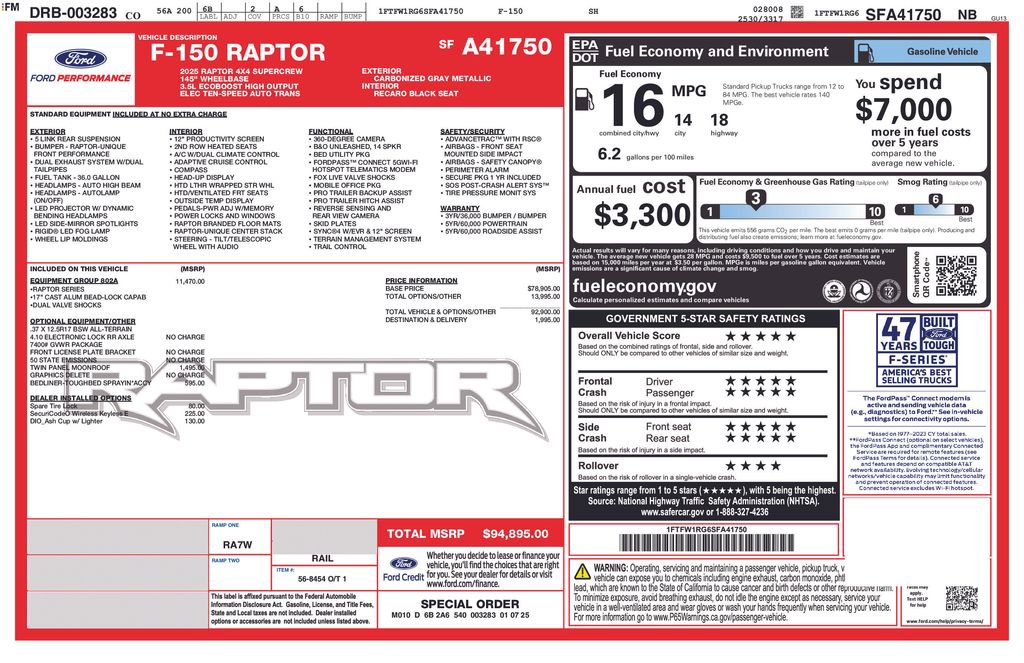 Certified 2025 Ford F150 Raptor AWD/4WD image 37
