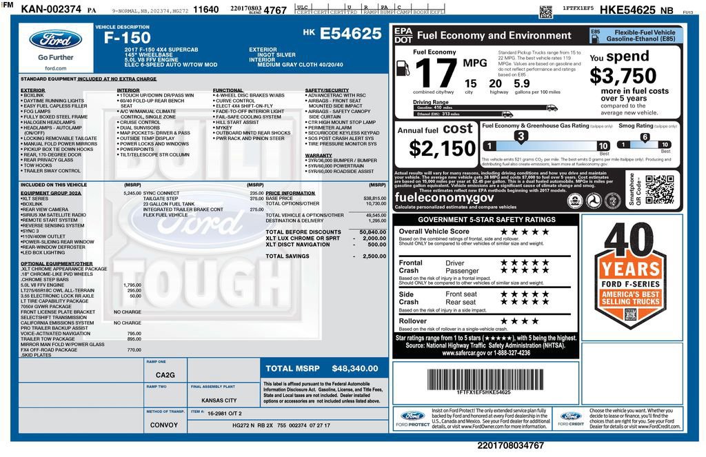 Certified 2017 Ford F150 XLT w/ Equipment Group 302A Luxury image 9