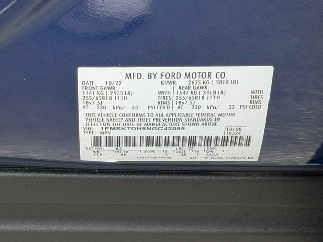 Certified 2022 Ford Explorer XLT RWD image 31