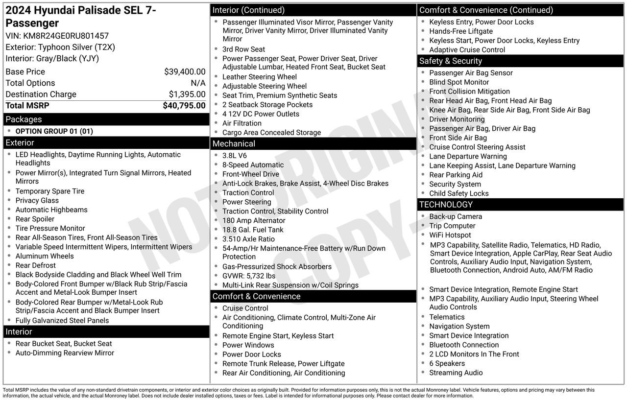 Used 2024 Hyundai Palisade SEL FWD image 53