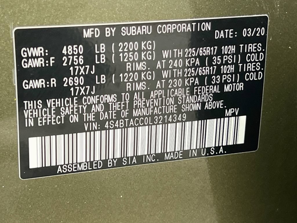 Used 2020 Subaru Outback Premium w/ Popular Package #1 AWD/4WD image 36