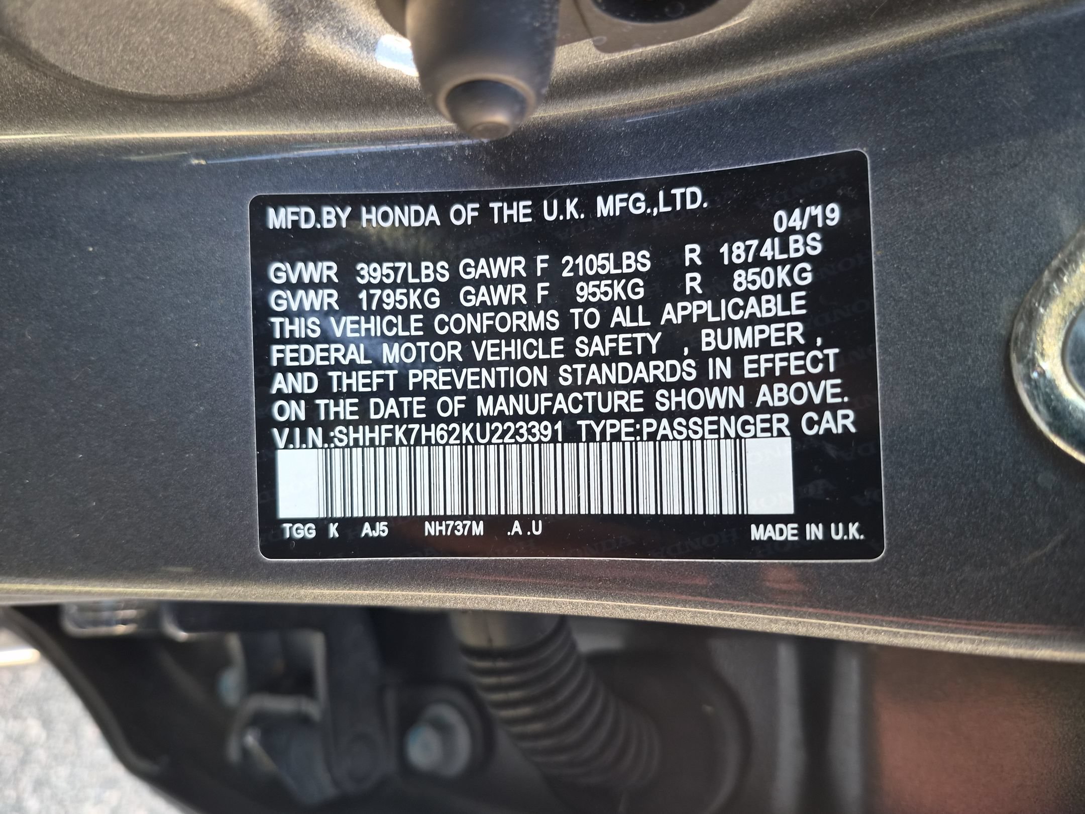 Used 2019 Honda Civic EX image 38