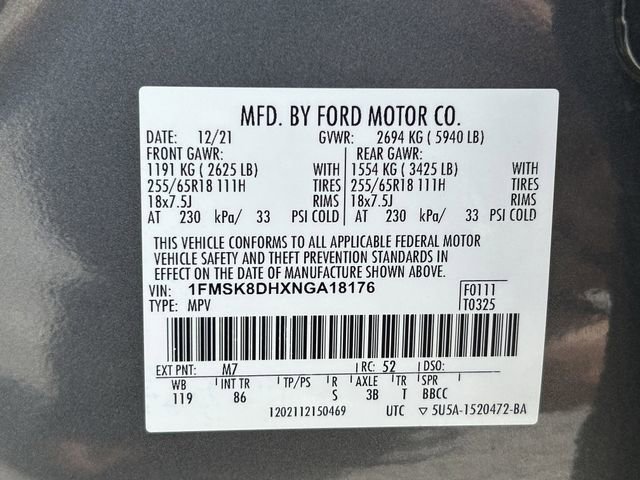 Certified 2022 Ford Explorer XLT image 32