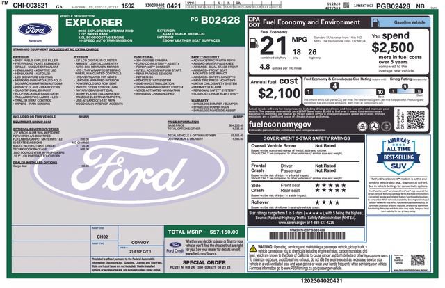 Certified 2023 Ford Explorer Platinum w/ Technology Package RWD image 38