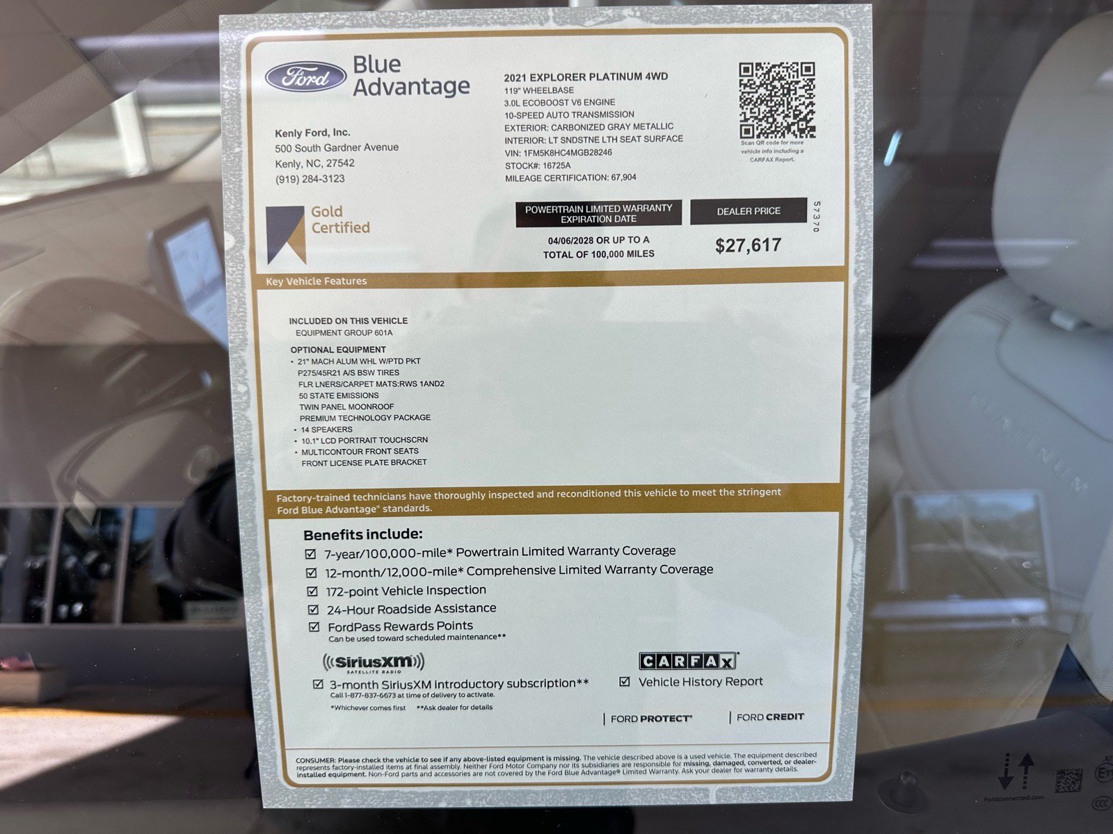 Certified 2021 Ford Explorer Platinum w/ Equipment Group 601A AWD/4WD image 7