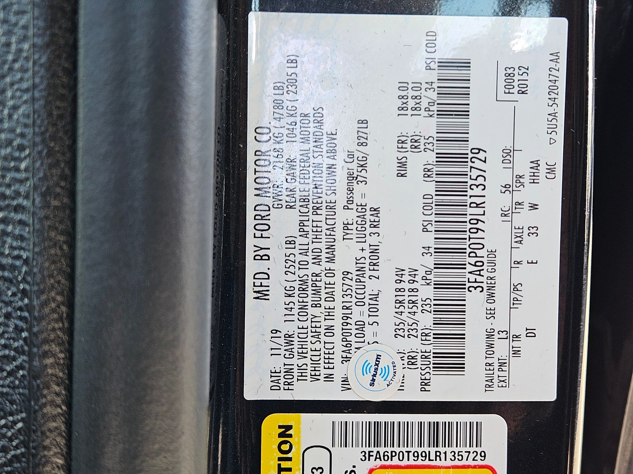 Certified 2020 Ford Fusion SE AWD/4WD image 36