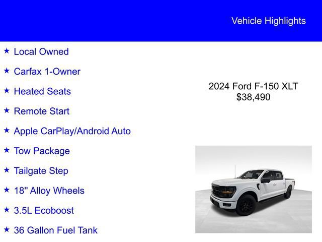 Certified 2024 Ford F150 XLT w/ Equipment Group 302A MID image 6