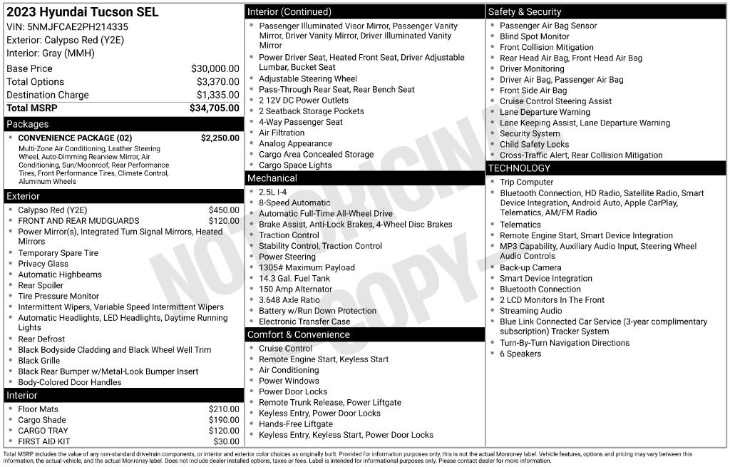 Used 2023 Hyundai Tucson SEL w/ Convenience Package AWD/4WD image 37